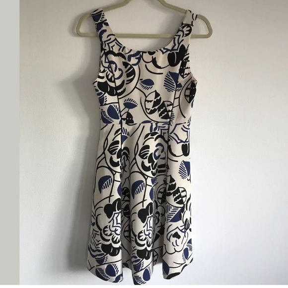 Anthro Vanessa Virginia Ink Set Blooms Dress SZ 0 - Picture 7 of 8